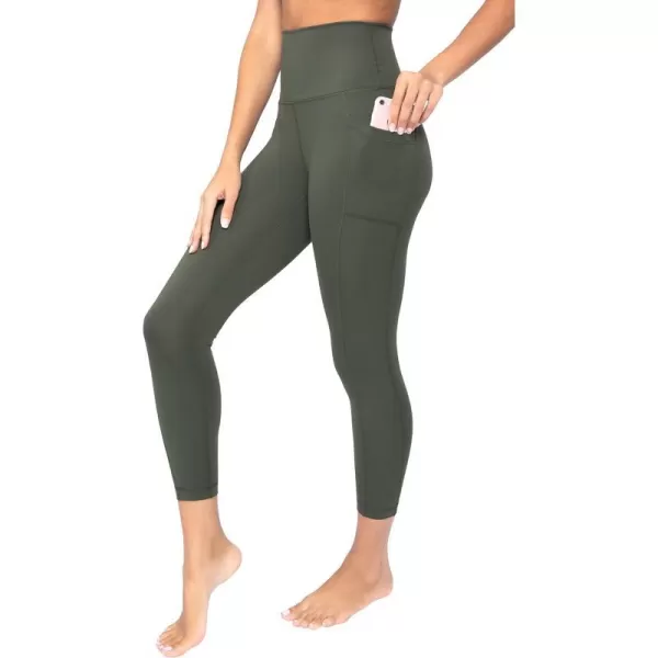 Yogalicious Lux High Waist Elastic Free Ankle LeggingForest Night WPocket