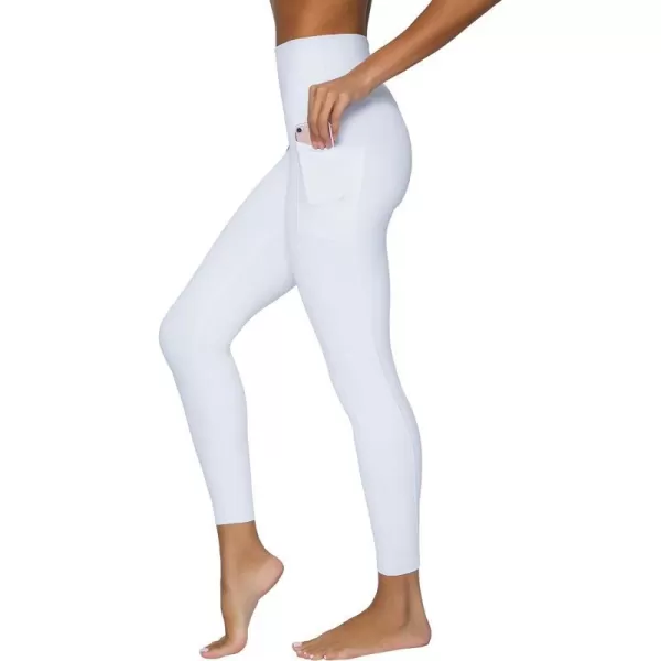 Yogalicious Lux High Waist Elastic Free Ankle LeggingWhite WPocket