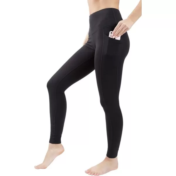 Yogalicious Squat Proof Fleece Lined High Waist Leggings for WomenBlack WPocket