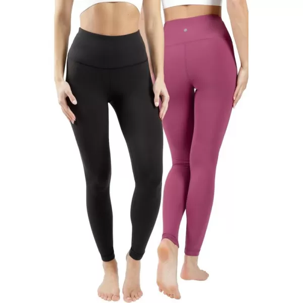 Yogalicious High Waisted Leggings for Women  Buttery Soft Second Skin Yoga PantsBlackWild Vineyard 2 Pk Nude Tech 28