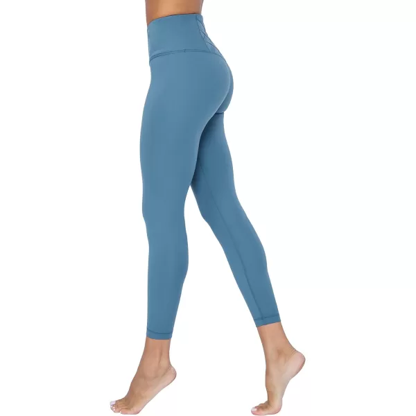 Yogalicious High Rise Squat Proof Criss Cross Yoga Pants for Women Tummy Control Non See Through Ankle Yoga LeggingsBlue Fusion