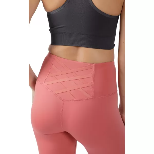 Yogalicious High Rise Squat Proof Criss Cross Yoga Pants for Women Tummy Control Non See Through Ankle Yoga LeggingsDusty Cedar