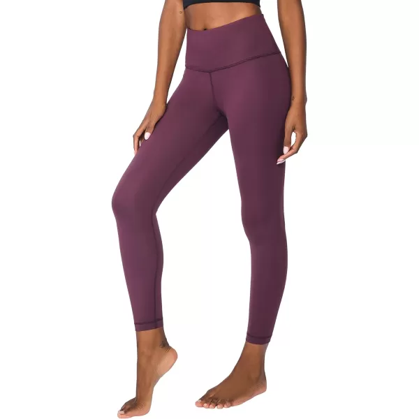 Yogalicious High Rise Squat Proof Criss Cross Yoga Pants for Women Tummy Control Non See Through Ankle Yoga LeggingsMauve Wine