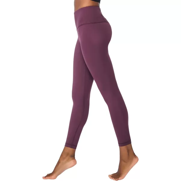 Yogalicious High Rise Squat Proof Criss Cross Yoga Pants for Women Tummy Control Non See Through Ankle Yoga LeggingsMauve Wine