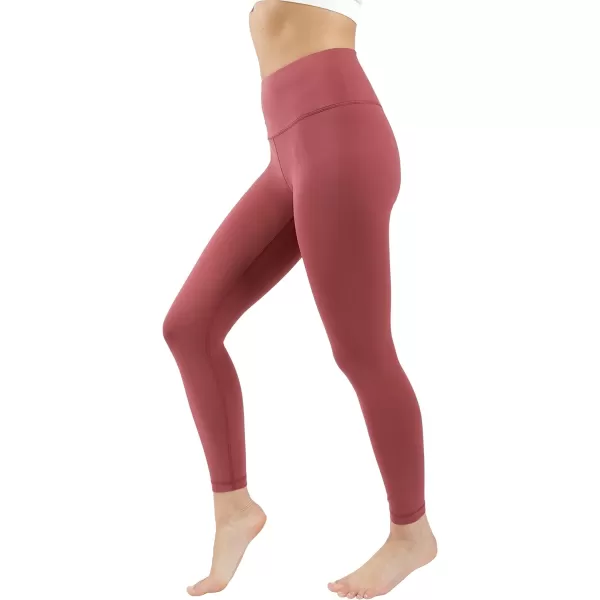 Yogalicious High Rise Squat Proof Criss Cross Yoga Pants for Women Tummy Control Non See Through Ankle Yoga LeggingsRouge Blush