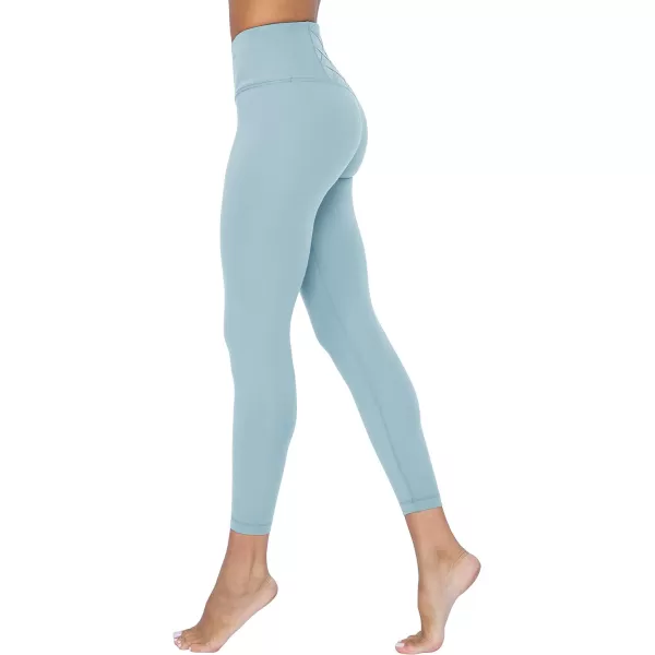 Yogalicious High Rise Squat Proof Criss Cross Yoga Pants for Women Tummy Control Non See Through Ankle Yoga LeggingsSmoke Blue