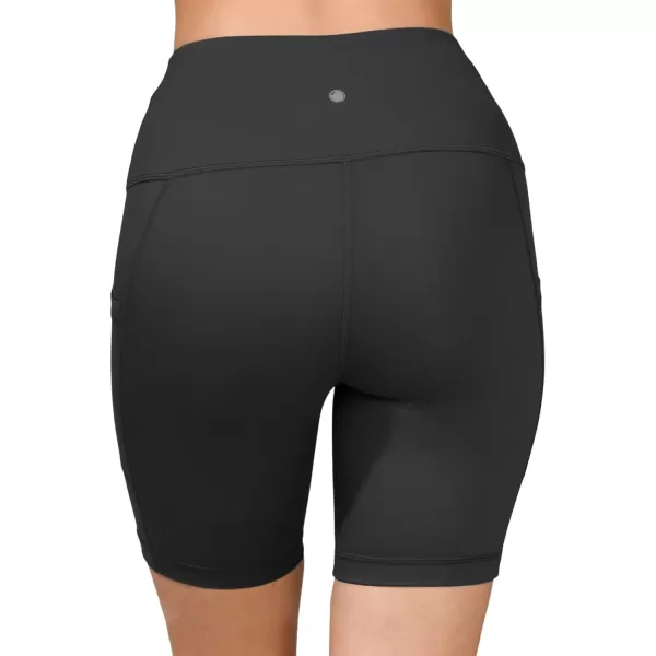 Yogalicious High Waist Squat Proof Side Pocket Biker Shorts  35 5 7 9Black 7