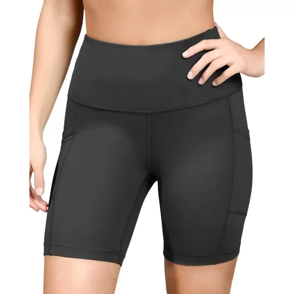 Yogalicious High Waist Squat Proof Side Pocket Biker Shorts  35 5 7 9Black 7