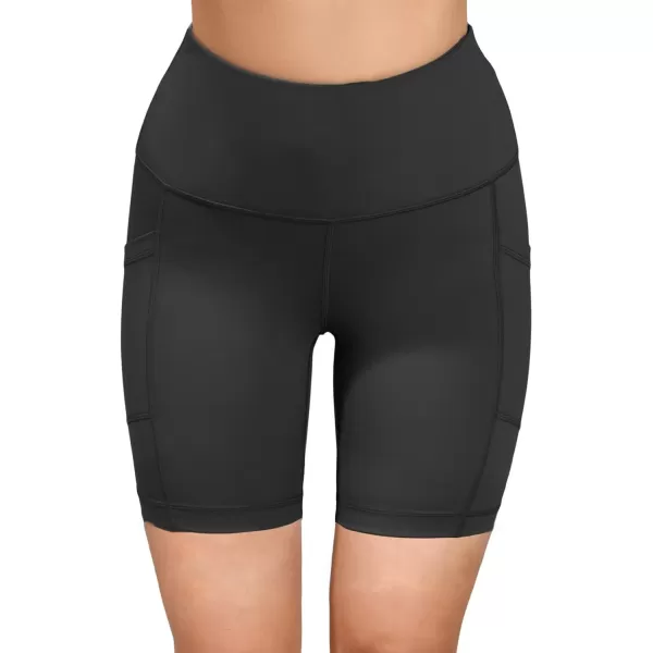 Yogalicious High Waist Squat Proof Side Pocket Biker Shorts  35 5 7 9Black 7