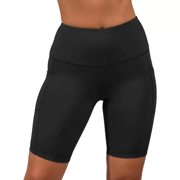 Yogalicious High Waist Squat Proof Side Pocket Biker Shorts  35 5 7 9Black 9