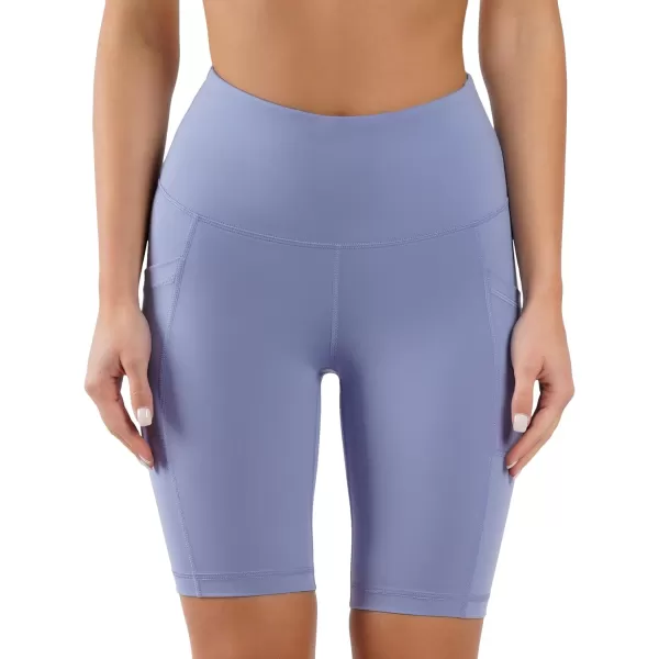 Yogalicious High Waist Squat Proof Side Pocket Biker Shorts  35 5 7 9Colony Blue 9