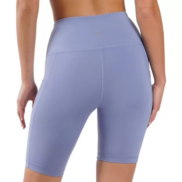 Yogalicious High Waist Squat Proof Side Pocket Biker Shorts  35 5 7 9Colony Blue 9