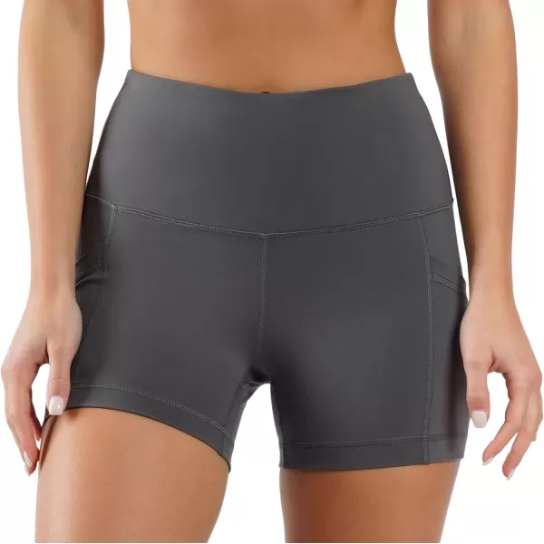 Yogalicious High Waist Squat Proof Side Pocket Biker Shorts  35 5 7 9Fresh Dill 35