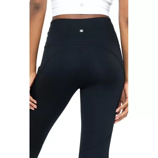 Yogalicious High Waist Squat Proof Yoga Capri Leggings with Side Pockets for WomenBlack Lux With Pocket