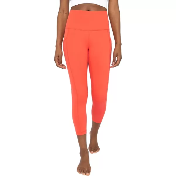 Yogalicious High Waist Squat Proof Yoga Capri Leggings with Side Pockets for WomenCayenne Lux With Pocket