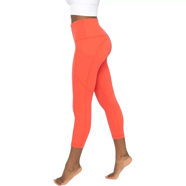 Yogalicious High Waist Squat Proof Yoga Capri Leggings with Side Pockets for WomenCayenne Lux With Pocket