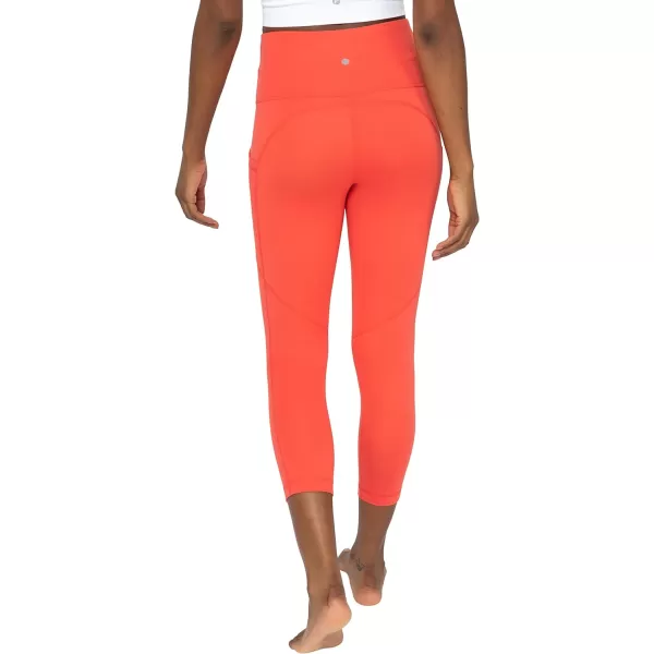 Yogalicious High Waist Squat Proof Yoga Capri Leggings with Side Pockets for WomenCayenne Lux With Pocket