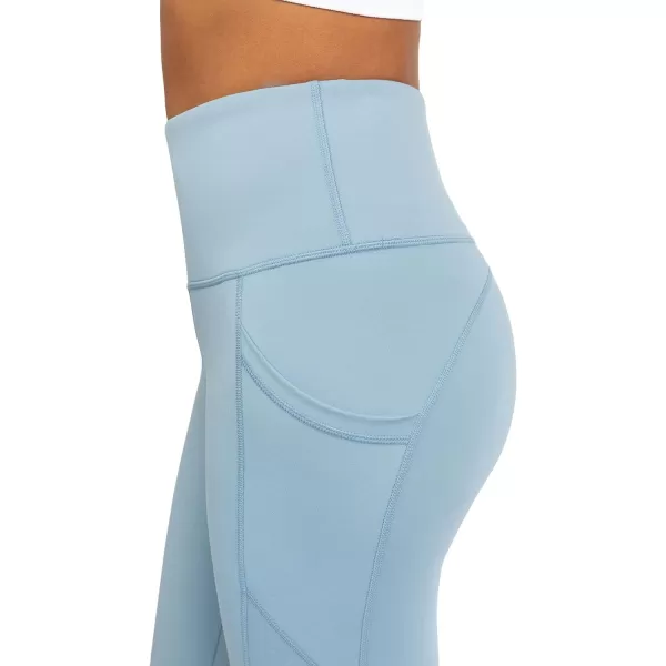 Yogalicious High Waist Squat Proof Yoga Capri Leggings with Side Pockets for WomenFaded Denim Lux With Pocket