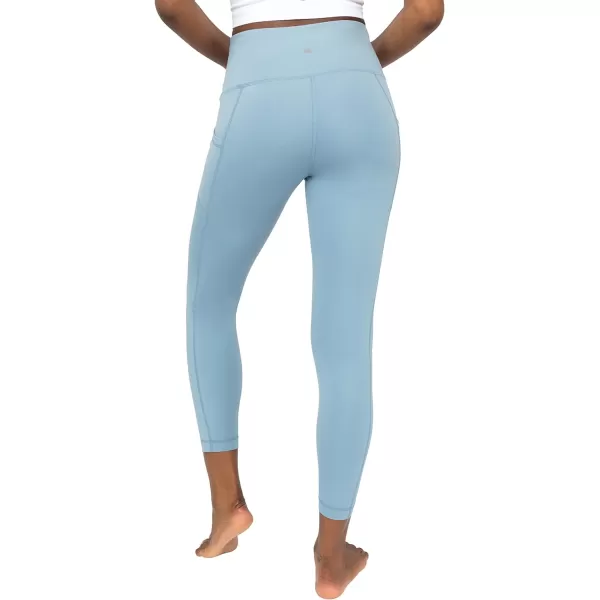 Yogalicious High Waist Ultra Soft 78 Ankle Length Leggings with Pockets for WomenFaded Denim Lux