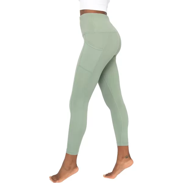 Yogalicious High Waist Ultra Soft 78 Ankle Length Leggings with Pockets for WomenLily Pad Lux