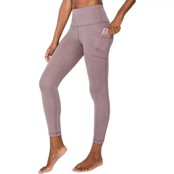 Yogalicious High Waist Ultra Soft 78 Ankle Length Leggings with Pockets for WomenMocha Lux