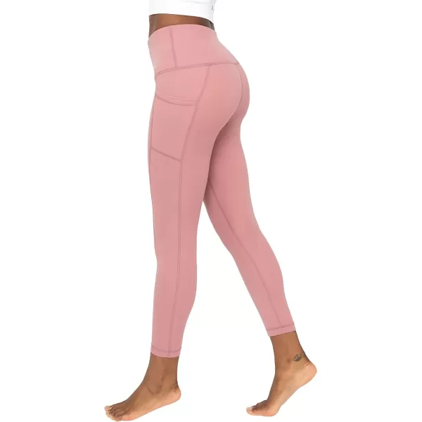 Yogalicious High Waist Ultra Soft 78 Ankle Length Leggings with Pockets for WomenNostalgia Rose Lux