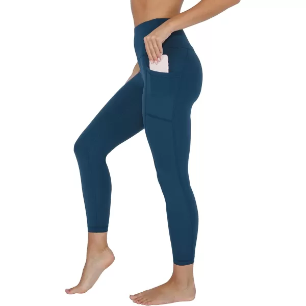 Yogalicious High Waist Ultra Soft 78 Ankle Length Leggings with Pockets for WomenOcean Silk Nude Tech