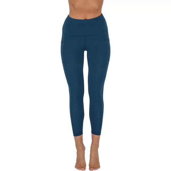 Yogalicious High Waist Ultra Soft 78 Ankle Length Leggings with Pockets for WomenOcean Silk Nude Tech