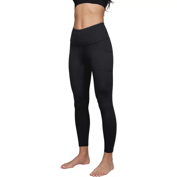 Yogalicious High Waist Ultra Soft 78 Ankle Length Leggings with Pockets for WomenOnyx Black Lux