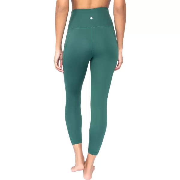 Yogalicious High Waist Ultra Soft 78 Ankle Length Leggings with Pockets for WomenTrekking Green Lux