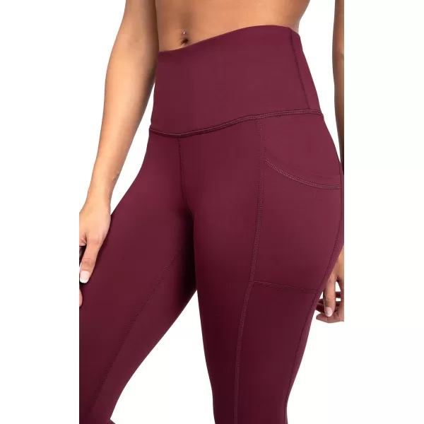 Yogalicious High Waist Ultra Soft 78 Ankle Length Leggings with Pockets for WomenWindsor Wine Lux