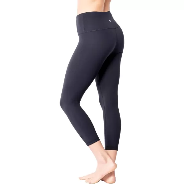 Yogalicious High Waist Ultra Soft Lightweight Capris  High Rise Yoga PantsBlack Lux 2 Pack