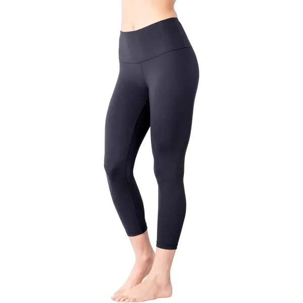 Yogalicious High Waist Ultra Soft Lightweight Capris  High Rise Yoga PantsBlack Lux 2 Pack