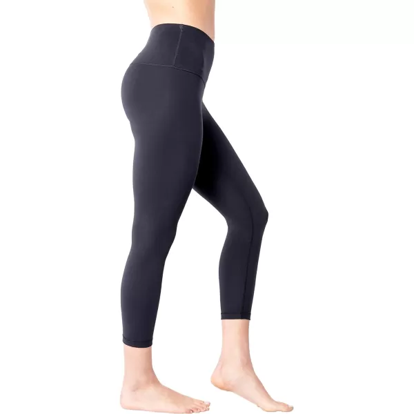 Yogalicious High Waist Ultra Soft Lightweight Capris  High Rise Yoga PantsBlack Lux 2 Pack