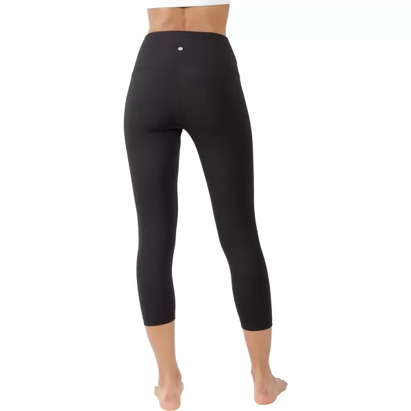 Yogalicious High Waist Ultra Soft Lightweight Capris  High Rise Yoga PantsBlack Lux