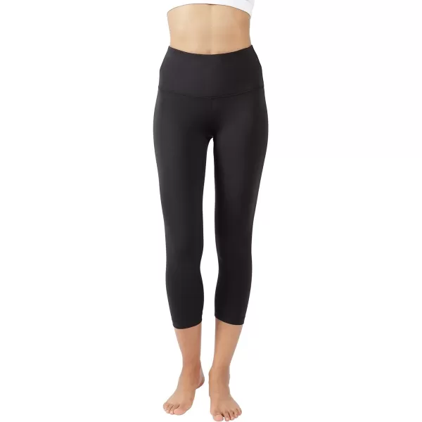 Yogalicious High Waist Ultra Soft Lightweight Capris  High Rise Yoga PantsBlack Lux