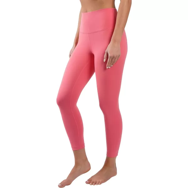 Yogalicious High Waist Ultra Soft Lightweight Capris  High Rise Yoga PantsCalypso Coral Lux