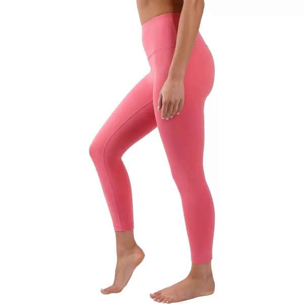 Yogalicious High Waist Ultra Soft Lightweight Capris  High Rise Yoga PantsCalypso Coral Lux