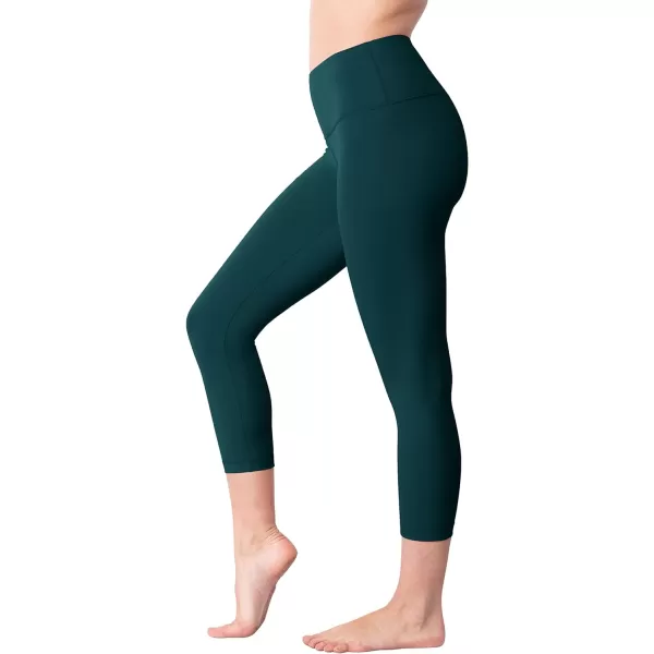 Yogalicious High Waist Ultra Soft Lightweight Capris  High Rise Yoga PantsDeep Jade Lux