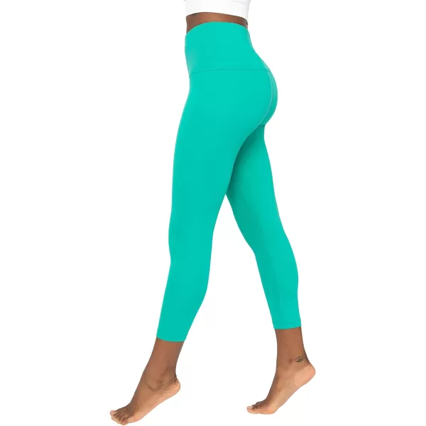 Yogalicious High Waist Ultra Soft Lightweight Capris  High Rise Yoga PantsDynasty Green Lux