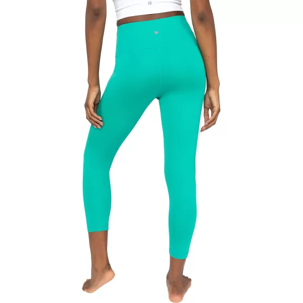 Yogalicious High Waist Ultra Soft Lightweight Capris  High Rise Yoga PantsDynasty Green Lux