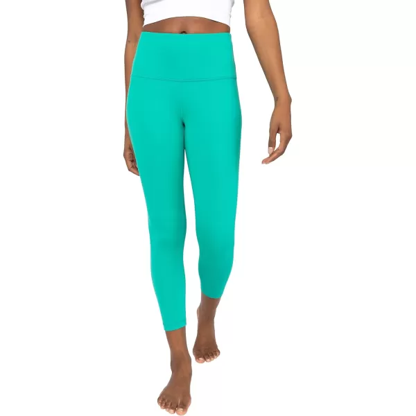 Yogalicious High Waist Ultra Soft Lightweight Capris  High Rise Yoga PantsDynasty Green Lux