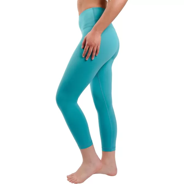 Yogalicious High Waist Ultra Soft Lightweight Capris  High Rise Yoga PantsGreen Blue Slate Lux