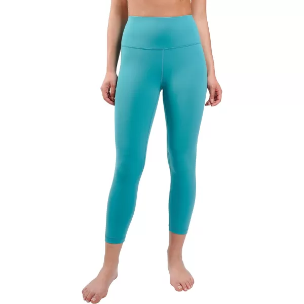 Yogalicious High Waist Ultra Soft Lightweight Capris  High Rise Yoga PantsGreen Blue Slate Lux