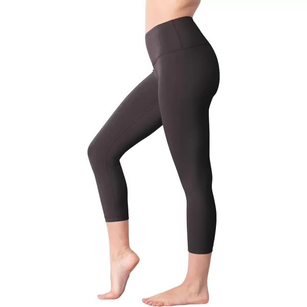 Yogalicious High Waist Ultra Soft Lightweight Capris  High Rise Yoga PantsMilitary Green Lux