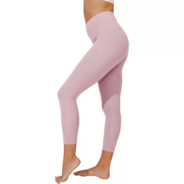 Yogalicious High Waist Ultra Soft Lightweight Capris  High Rise Yoga PantsRose Bud Nude Tech