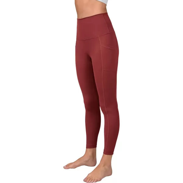 Yogalicious Lux High Waist Elastic Free Side Pocket Ankle LeggingSyrah