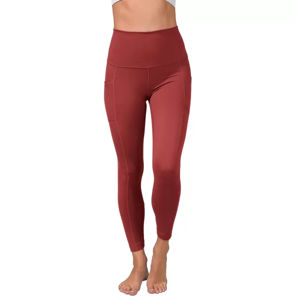 Yogalicious Lux High Waist Elastic Free Side Pocket Ankle LeggingSyrah