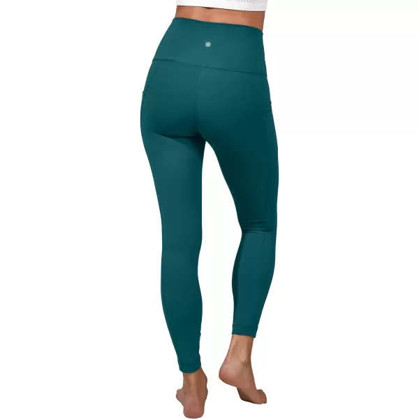 Yogalicious Lux High Waist Elastic Free Side Pocket Ankle LeggingTeal Stone