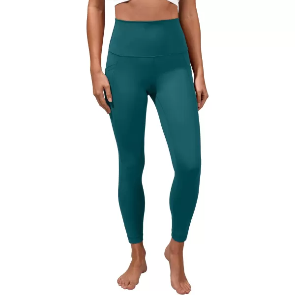 Yogalicious Lux High Waist Elastic Free Side Pocket Ankle LeggingTeal Stone